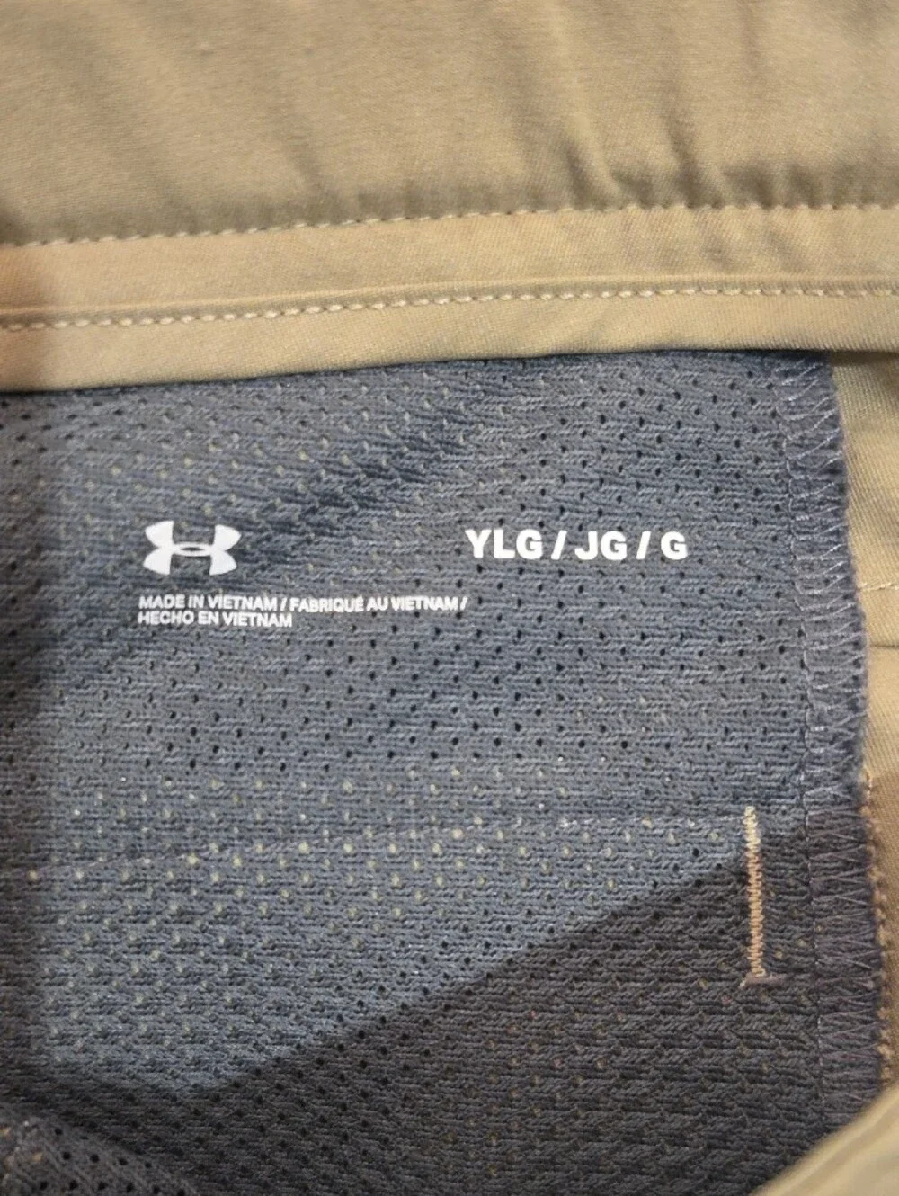 Under Armour Tan Khaki Golf  Kids Shorts
